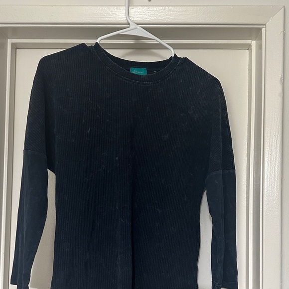 THE RUNWAY COMPANY Navy Grey Speckle Long Sleeve Top $27 SIZE SMALL Grunge Alt - Picture 6 of 7